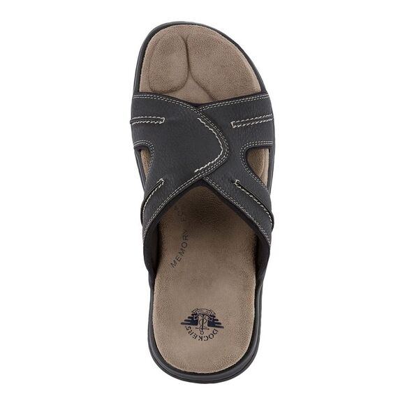 NWT DOCKERS Mens Black Sunland Open Toe Slip On Slide Sandals Shoes 12 M - Picture 3 of 5